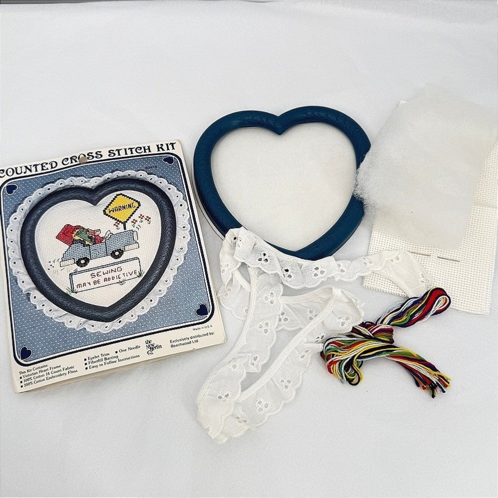 New Berlin Co Counted Cross Stitch Kit Sewing May Be Addictive Vintage Craft